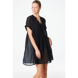 GYPSET EMBROIDERY DRESS COVER UP Black
